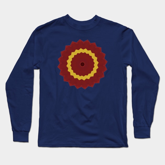 Burgundy and Yellow Shape Long Sleeve T-Shirt by RdaL-Design